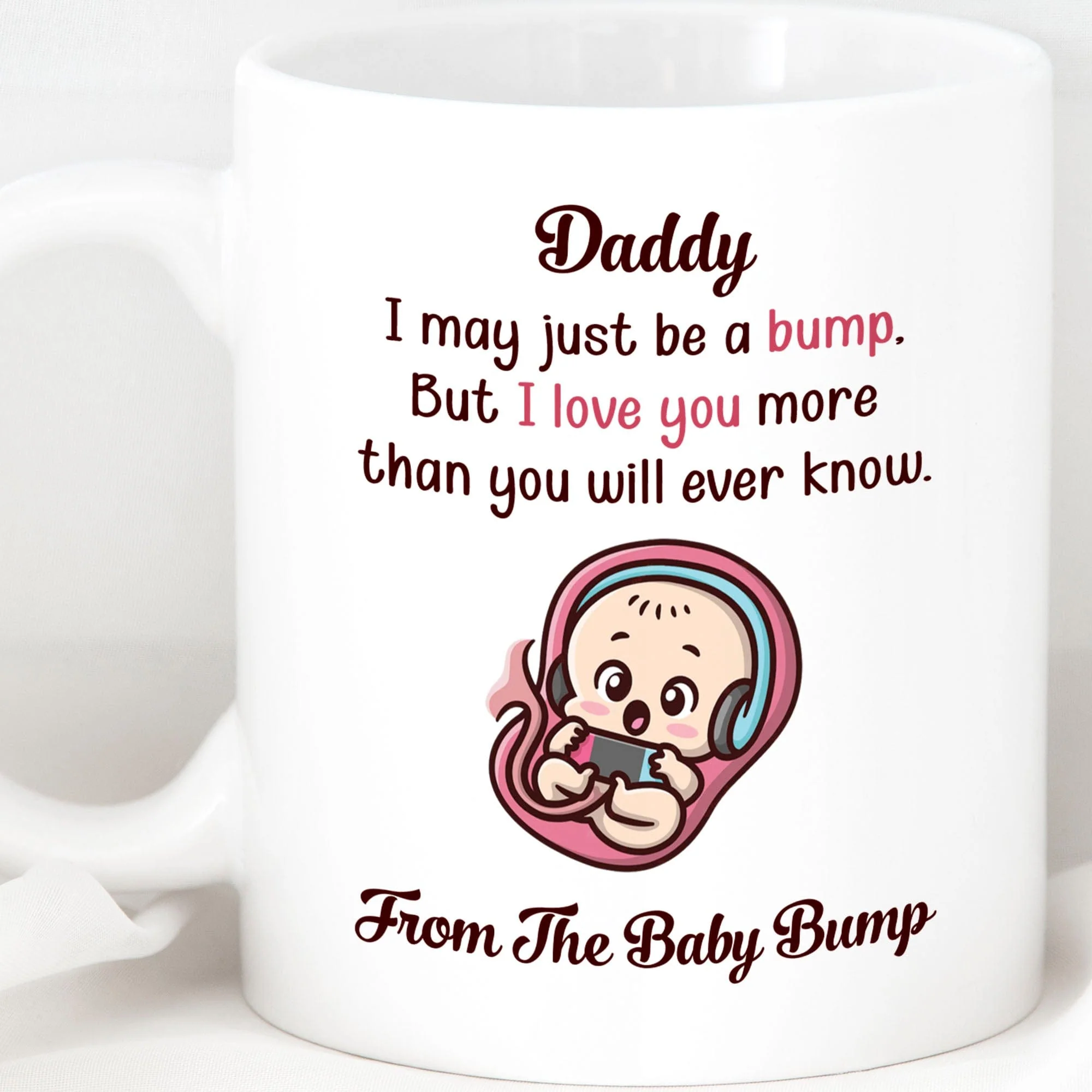 Fathers Day Gift From Pregnant Mother Baby Bump, Unborn Baby Father's Day Mug, Present For Dad To Be, Expectant Mother Gift To Daddy C304