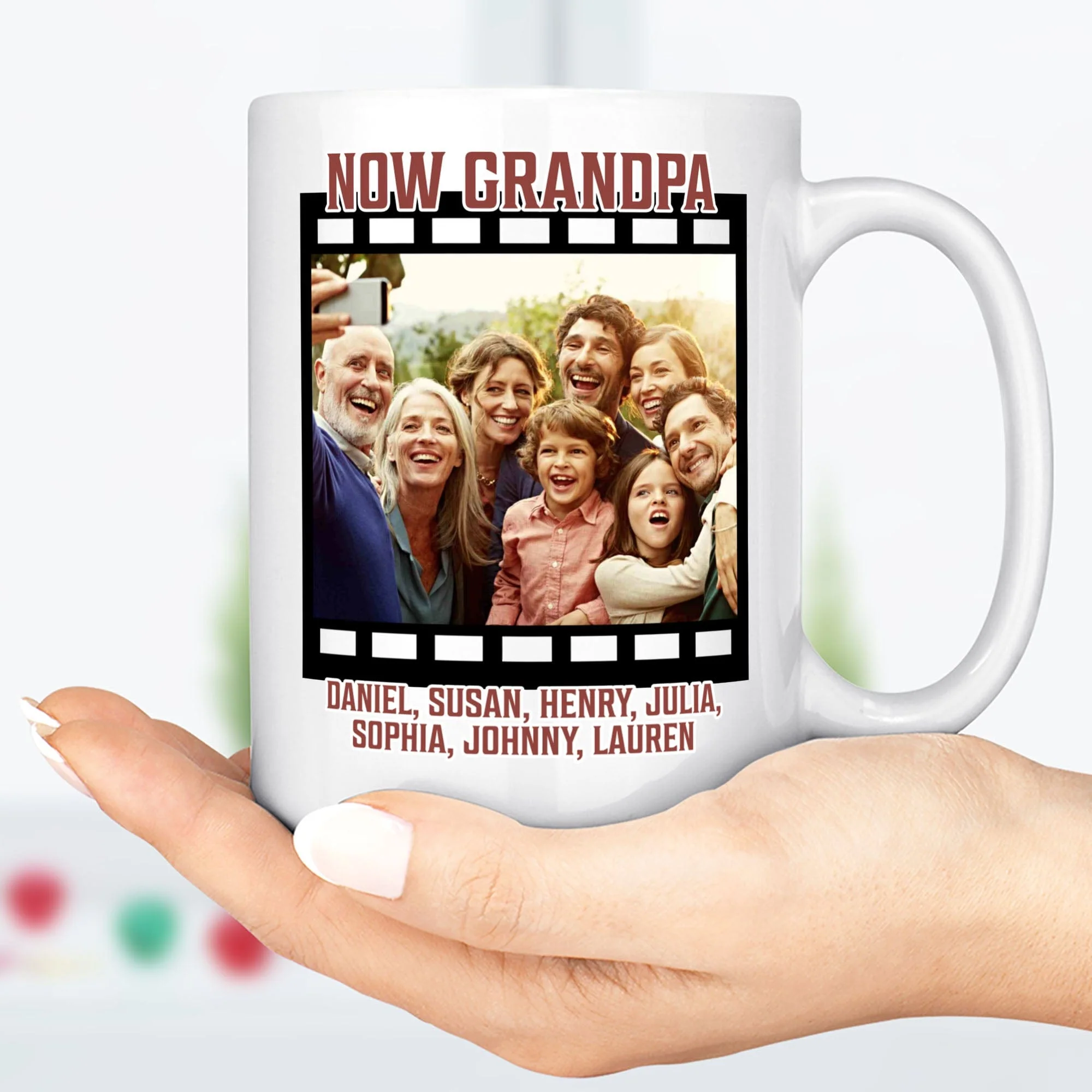 First Dad Now Grandpa Personalized Custom Father's Day Birthday Photo Mug C337 - Image 2