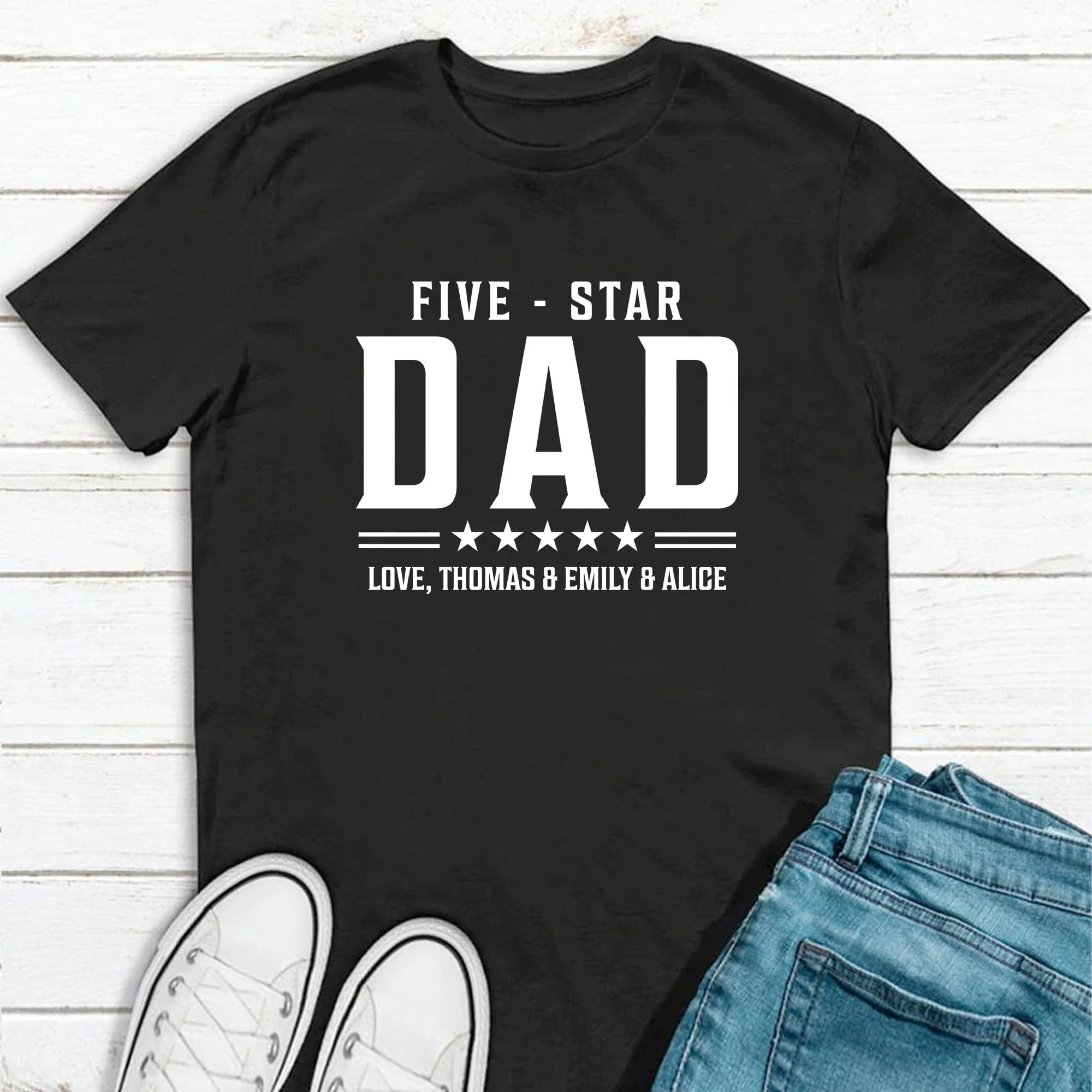 Five Star Dad Personalized Custom Shirt For Dad C316 - Image 4