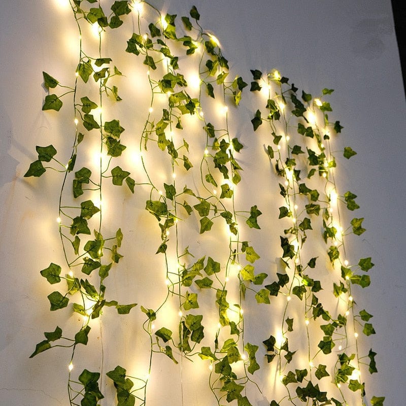 Christmas Flower Green Leaf String Lights - Image 3