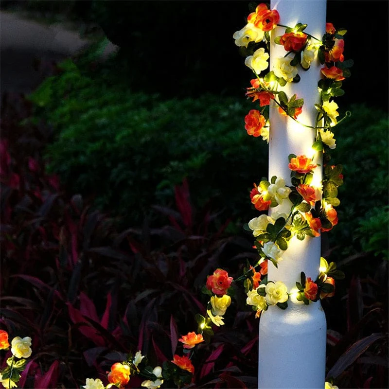 Christmas Flower Green Leaf String Lights - Image 7