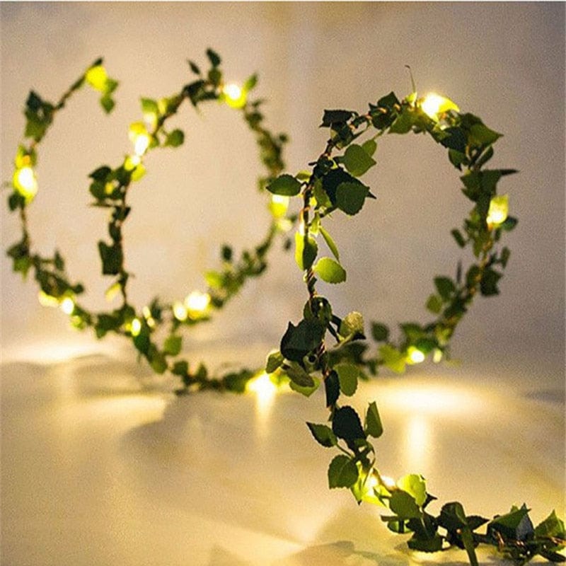 Christmas Flower Green Leaf String Lights - Image 9