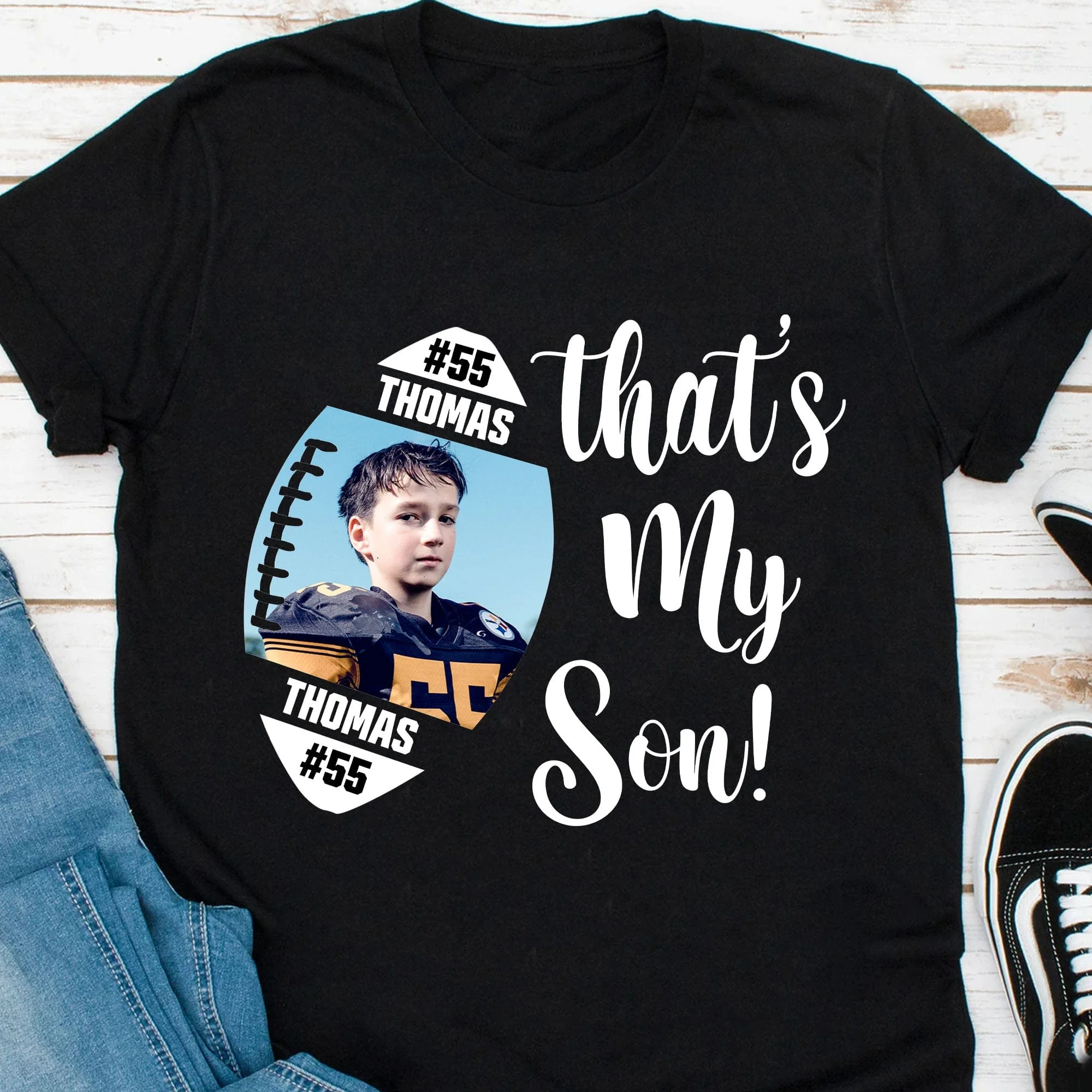 Football Family That's My Football Player Personalized Custom Photo Football Player Shirt C480V2 910766