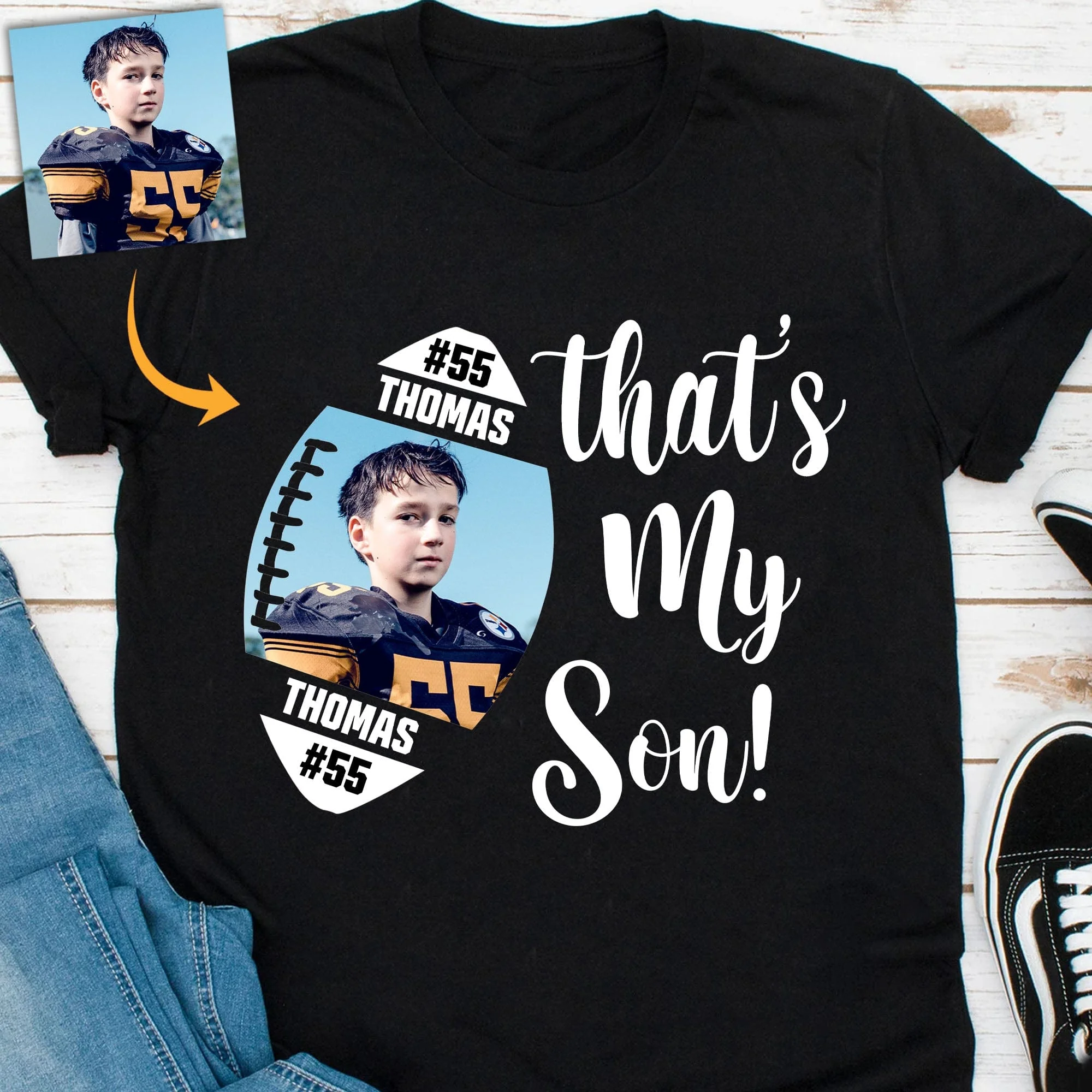 Football Family That's My Football Player Personalized Custom Photo Football Player Shirt C480V2 910766 - Image 3