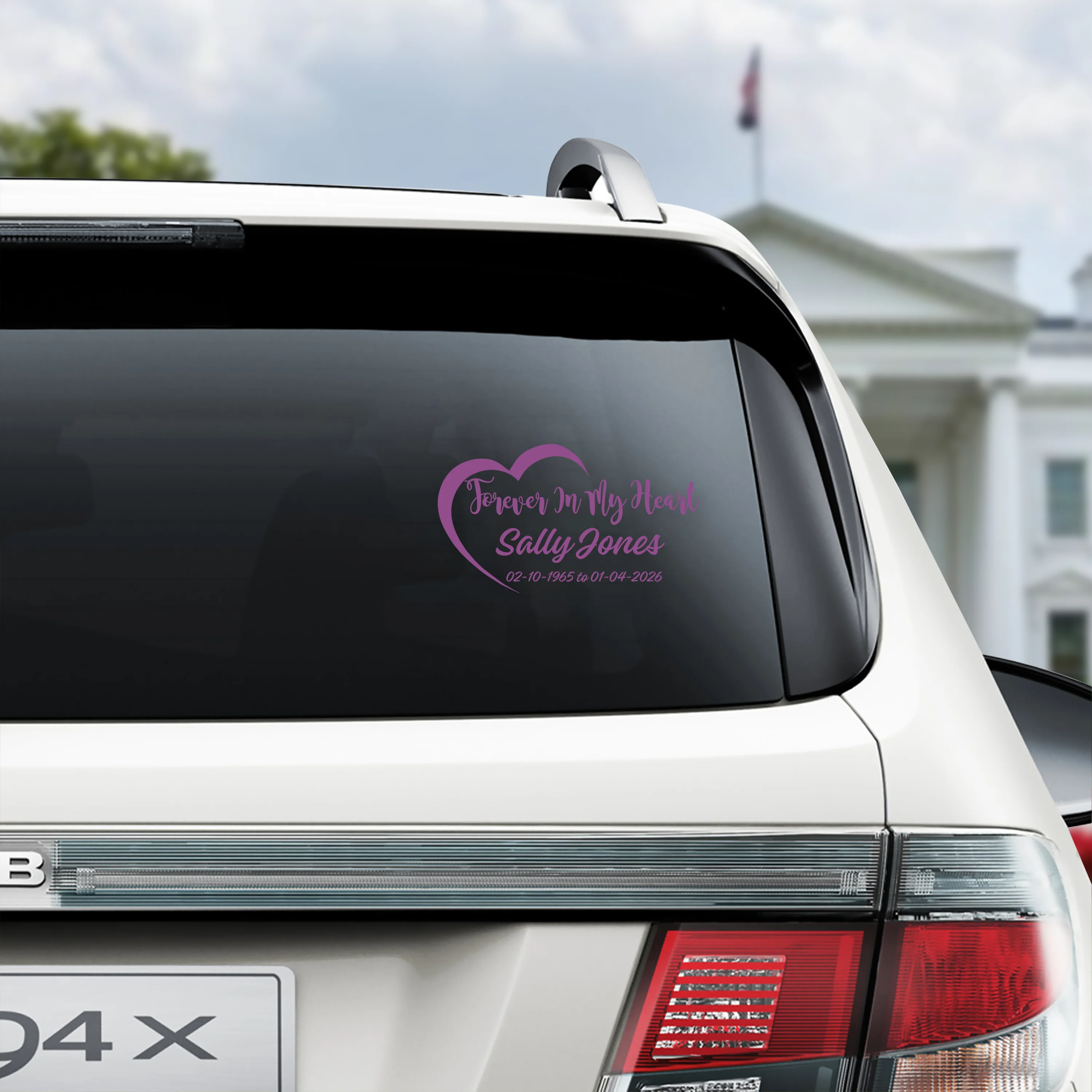 Forever In My Heart Personalized Memorial Car Window Decal Sticker HA75 920002 - Image 2