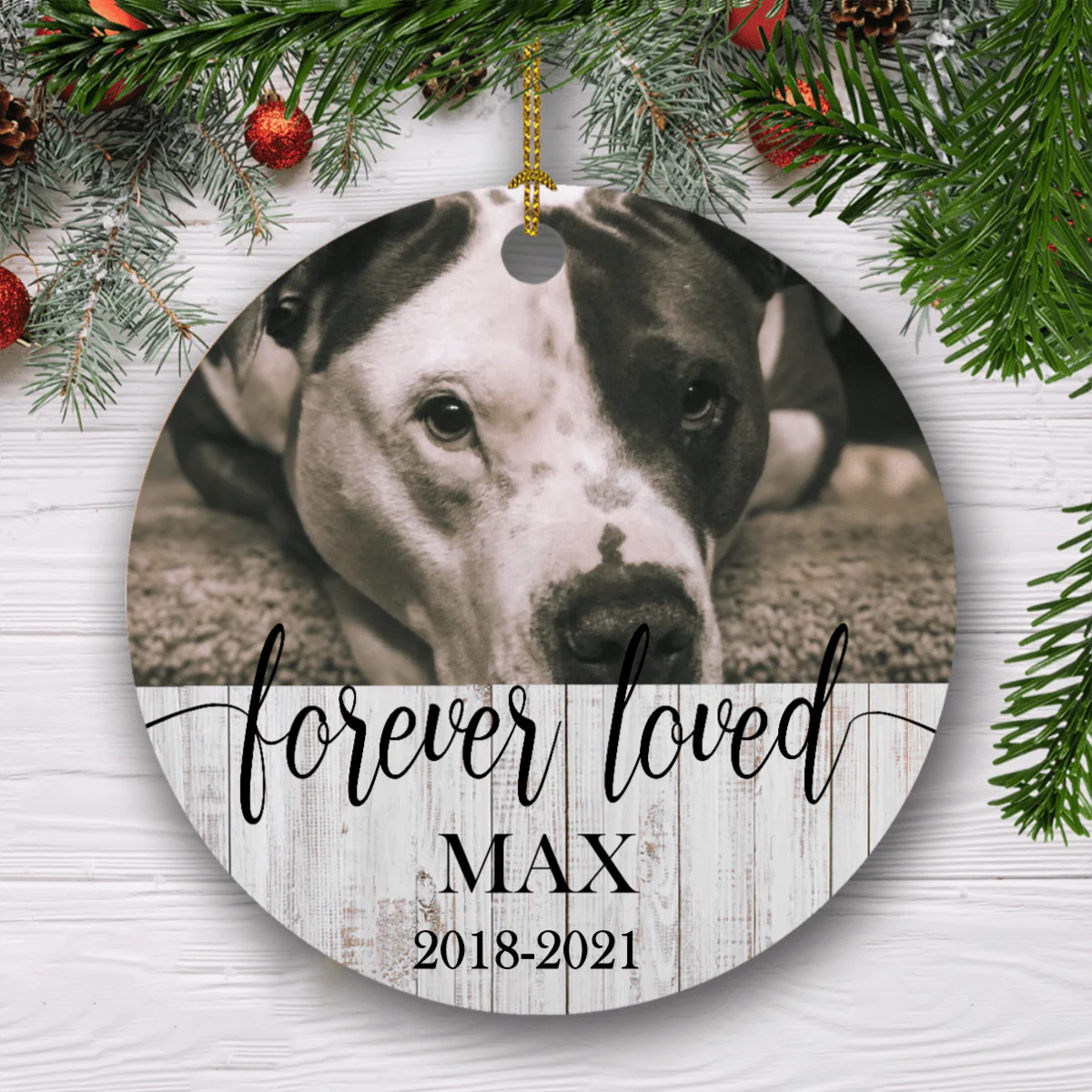 Forever Loved, Custom Dog Cat Photo Memorial Ornament 891311 - Image 6