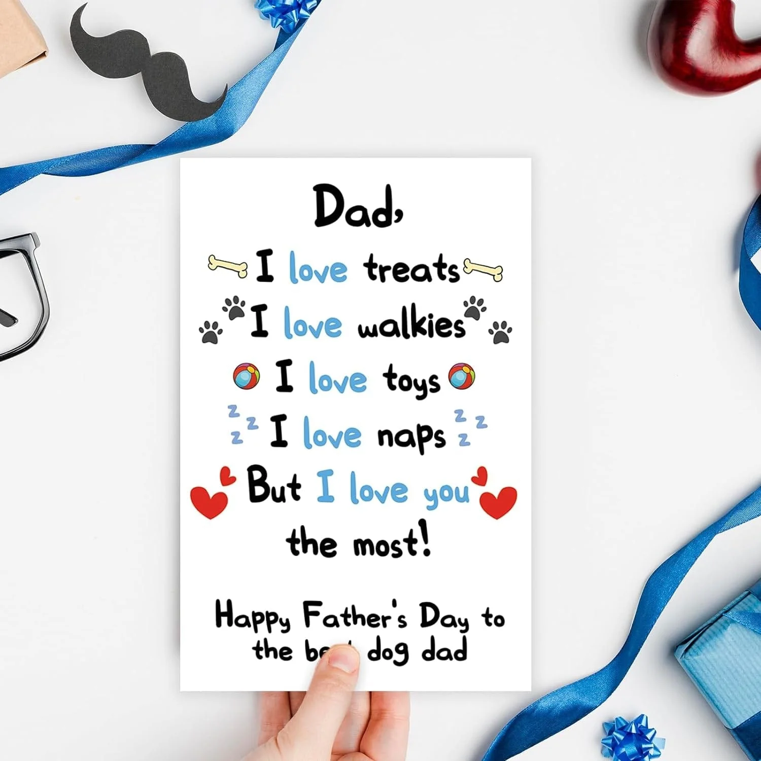 Funny Dog Dad Fathers Day Card from Son Daughter, Cute Dog Dad Gifts for Men, Happy Father’S Day Card for Him - Image 2