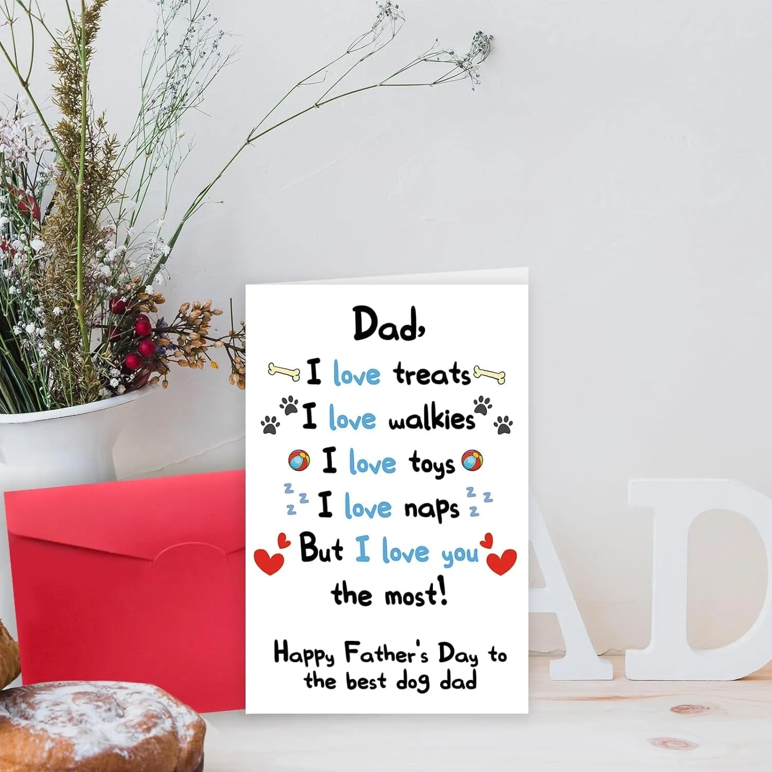 Funny Dog Dad Fathers Day Card from Son Daughter, Cute Dog Dad Gifts for Men, Happy Father’S Day Card for Him - Image 3