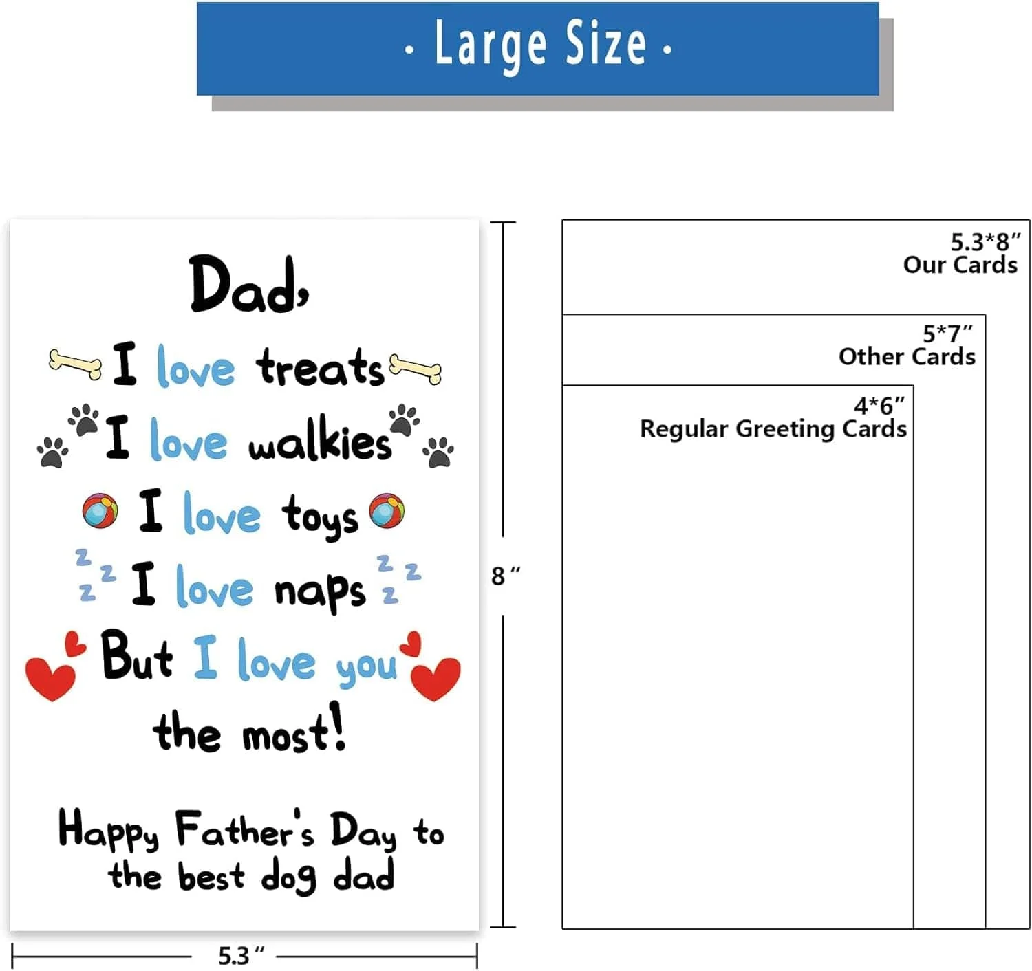 Funny Dog Dad Fathers Day Card from Son Daughter, Cute Dog Dad Gifts for Men, Happy Father’S Day Card for Him - Image 4