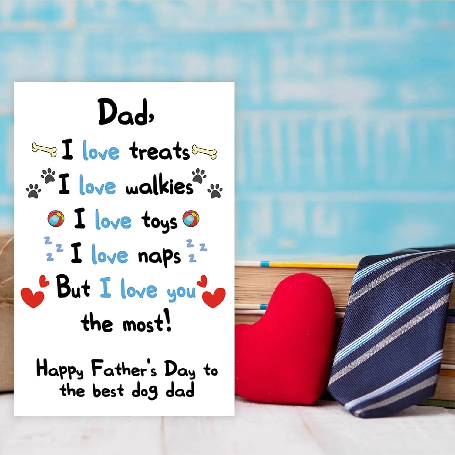 Funny Dog Dad Fathers Day Card from Son Daughter, Cute Dog Dad Gifts for Men, Happy Father’S Day Card for Him - Image 7