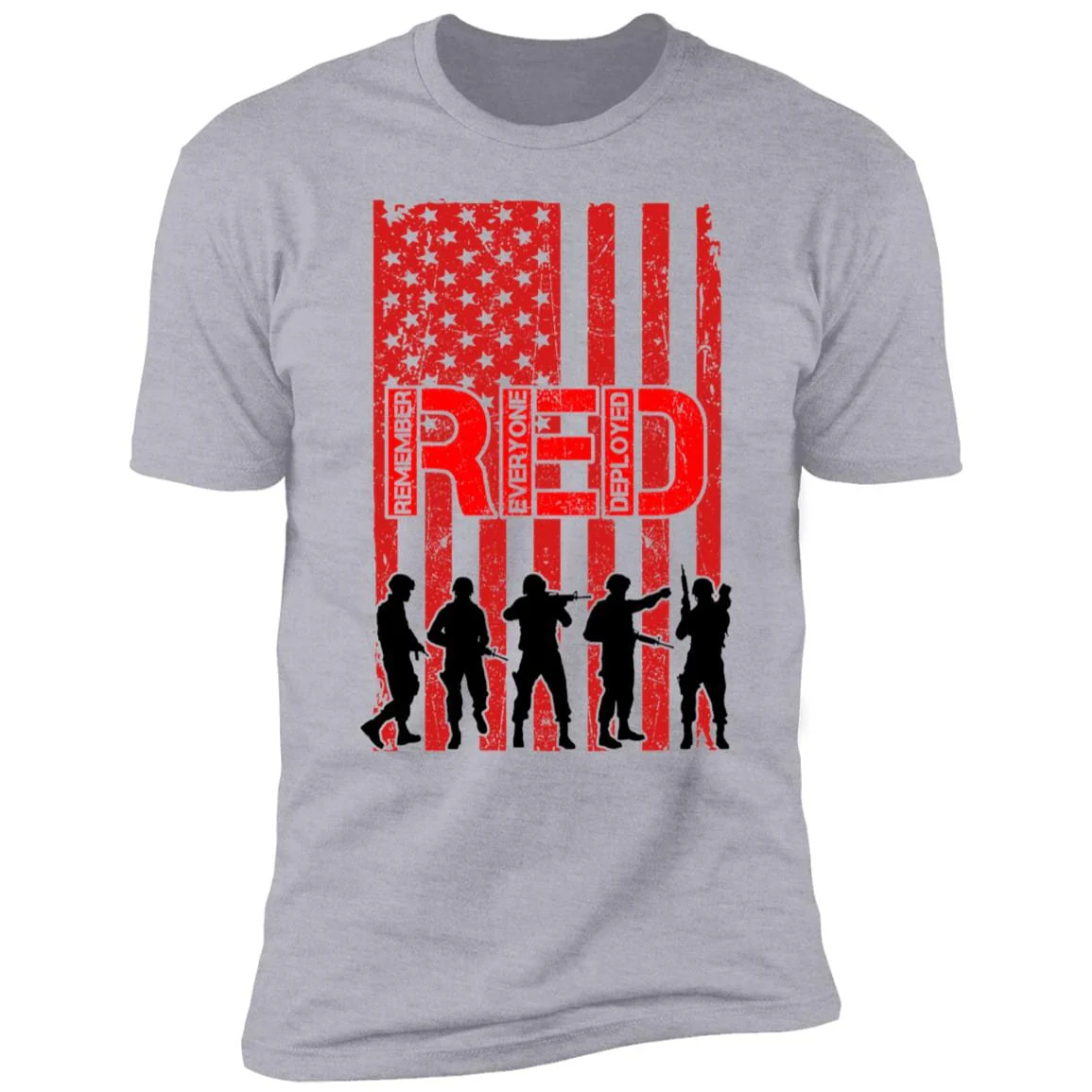 Remember Everyone Deployed Red Friday American Flag Military 4th Of July Shirt H397 - Image 2