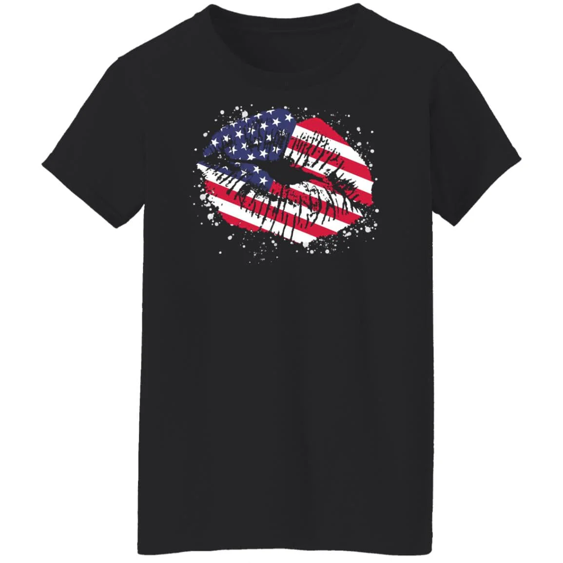 American Flag Lips Patriotic 4Th Of July Shirt H413 - Image 2