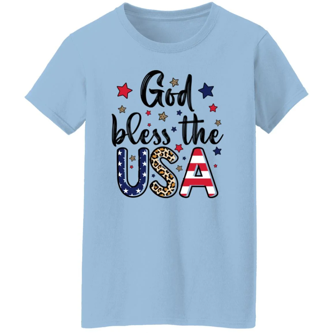 God Bless The USA Red White Blue Flag Patriotic 4th of July Shirt H411 - Image 6