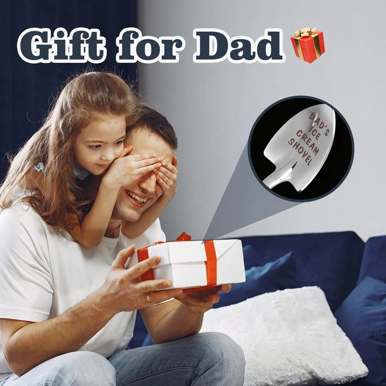 Gifts for Dad Fathers Day Dad Gifts Men Ice Cream Spoon Scoop for Ice Cream Lovers, Father'S Day Gifts for Men Funny Engraved Stainless Steel Spoon Shovel, Birthday Fathers Gifts - Image 2