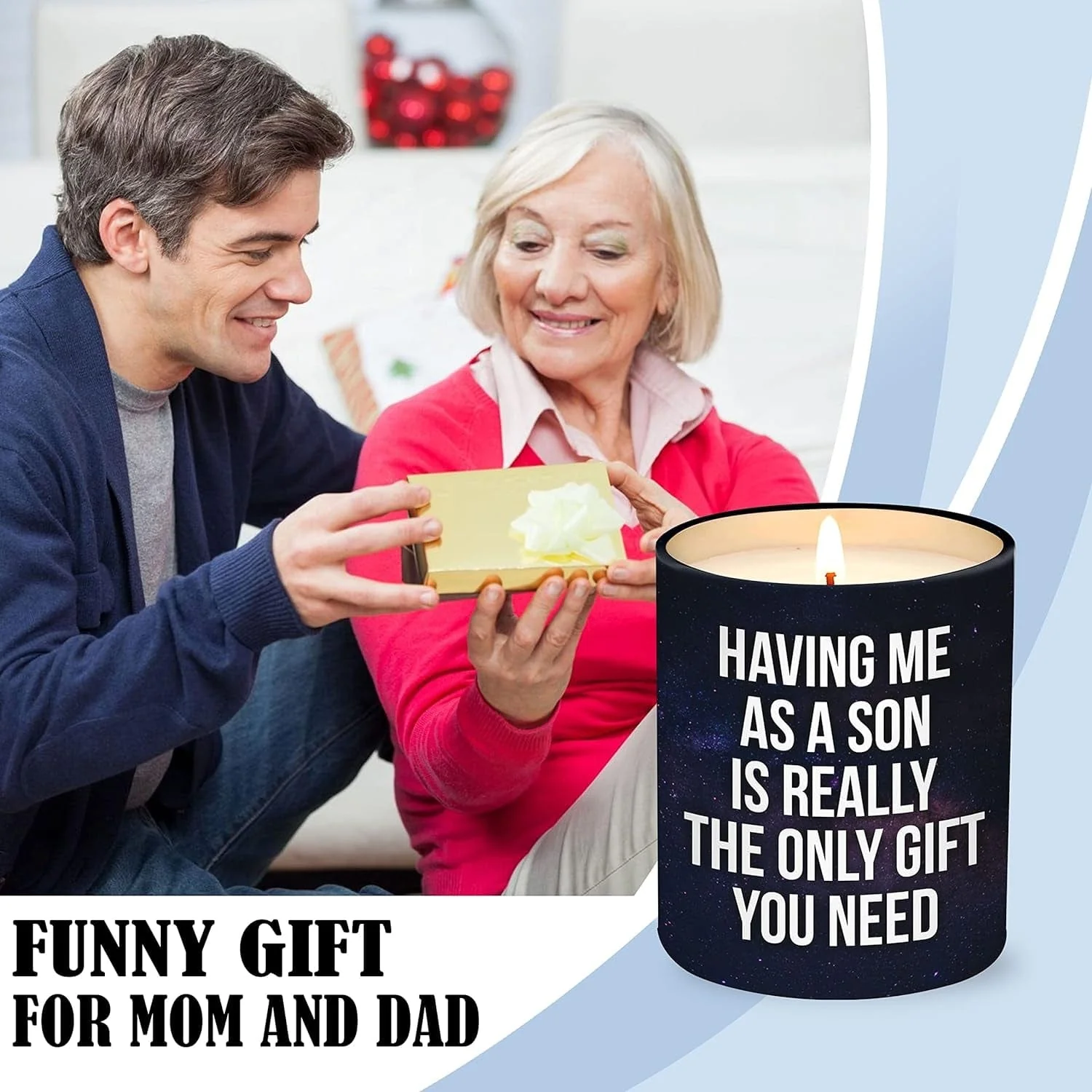 Gifts for Mom, Gifts for Dad from Son - Mom Gifts, Dad Gifts - Fathers Day, Mothers Day Gifts from Son - Birthday Gifts for Mom, Dad - Mom Birthday Gifts, Dad Birthday Gifts Lemongrass Candle - Image 3