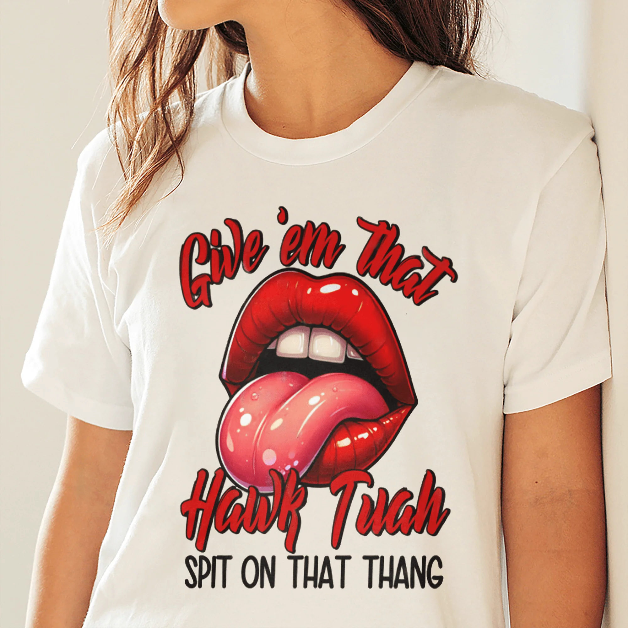 Give 'em that HAWK TUAH Shirt DM01 891259 - Image 2