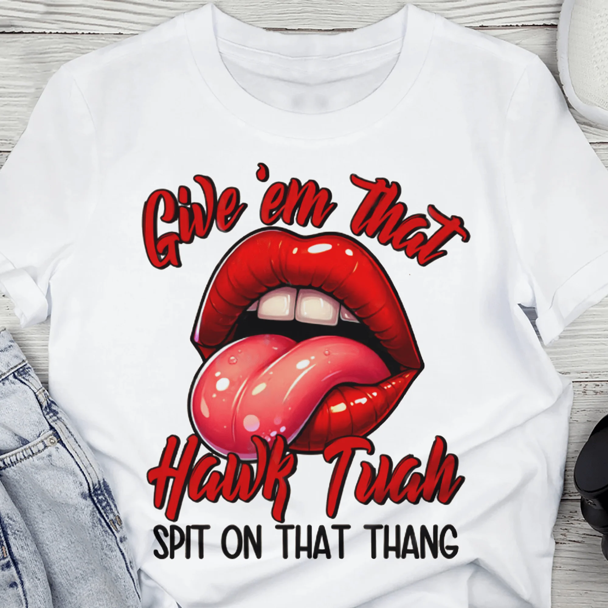Give 'em that HAWK TUAH Shirt DM01 891259 - Image 4