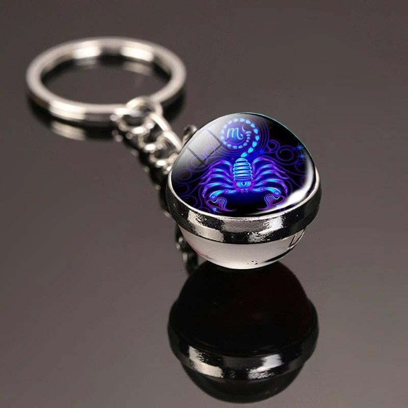 Glass Ball Creative 12 Constellation Keychain - Image 11