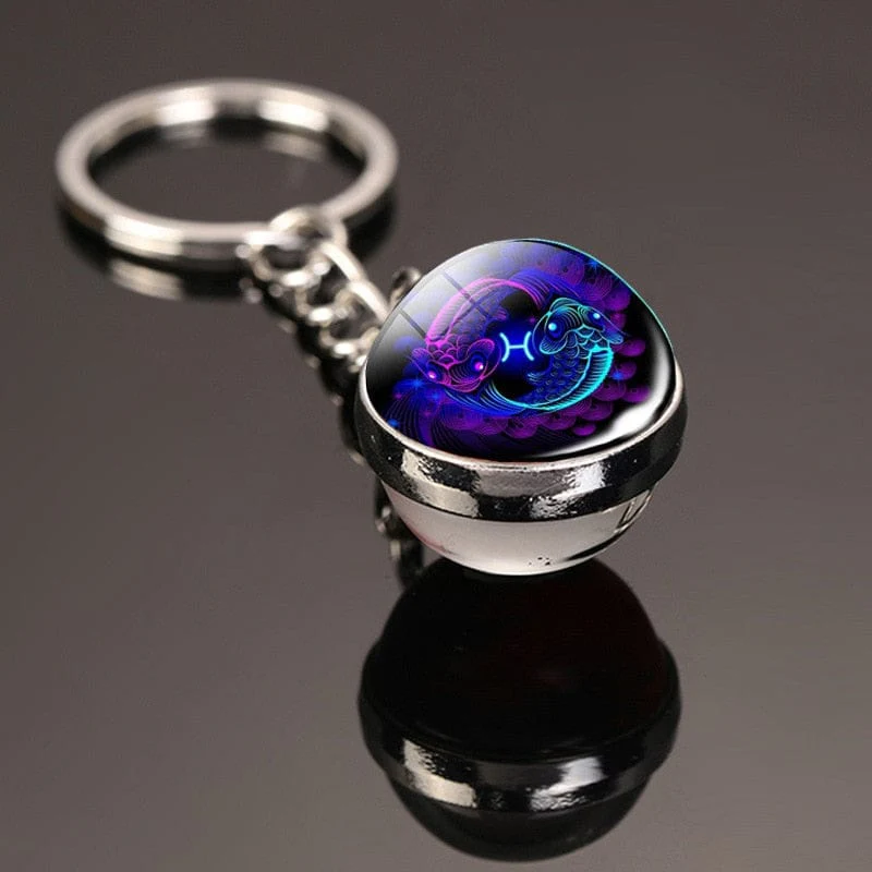 Glass Ball Creative 12 Constellation Keychain - Image 12
