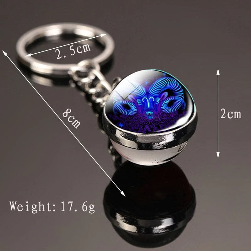 Glass Ball Creative 12 Constellation Keychain - Image 13
