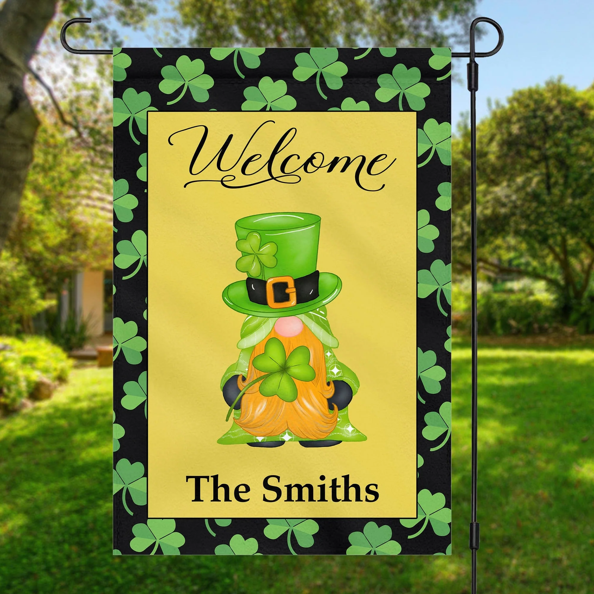 Gnome St Patricks Day Custom Garden Flag C150 - Image 2