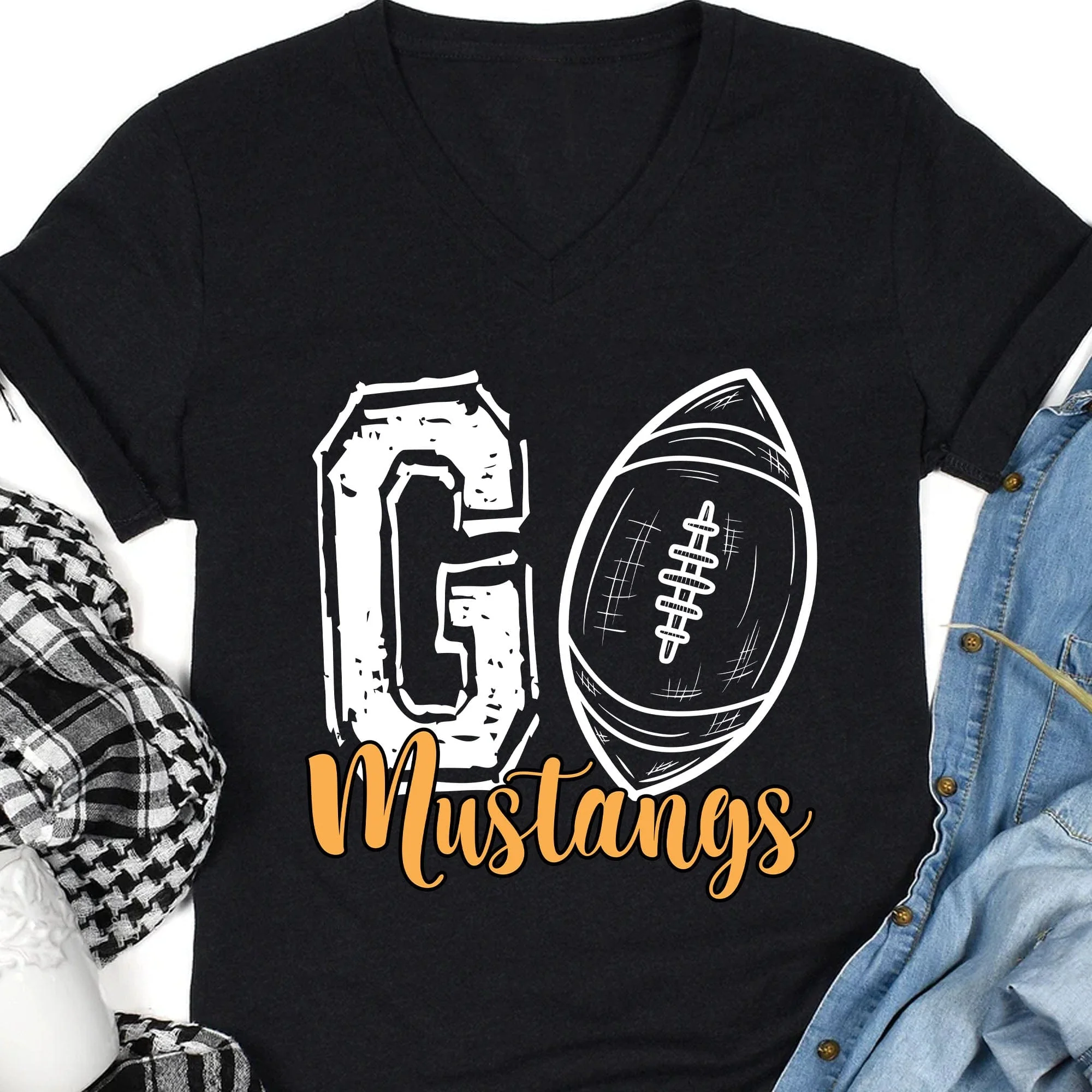 Go Custom Shirt, Go Team Shirt, Football Team Fan Shirt, Personalized Custom Football Shirt C483 - Image 2