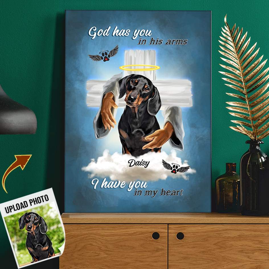 God has you in his arms, i have you in my heart Canvas, HN590