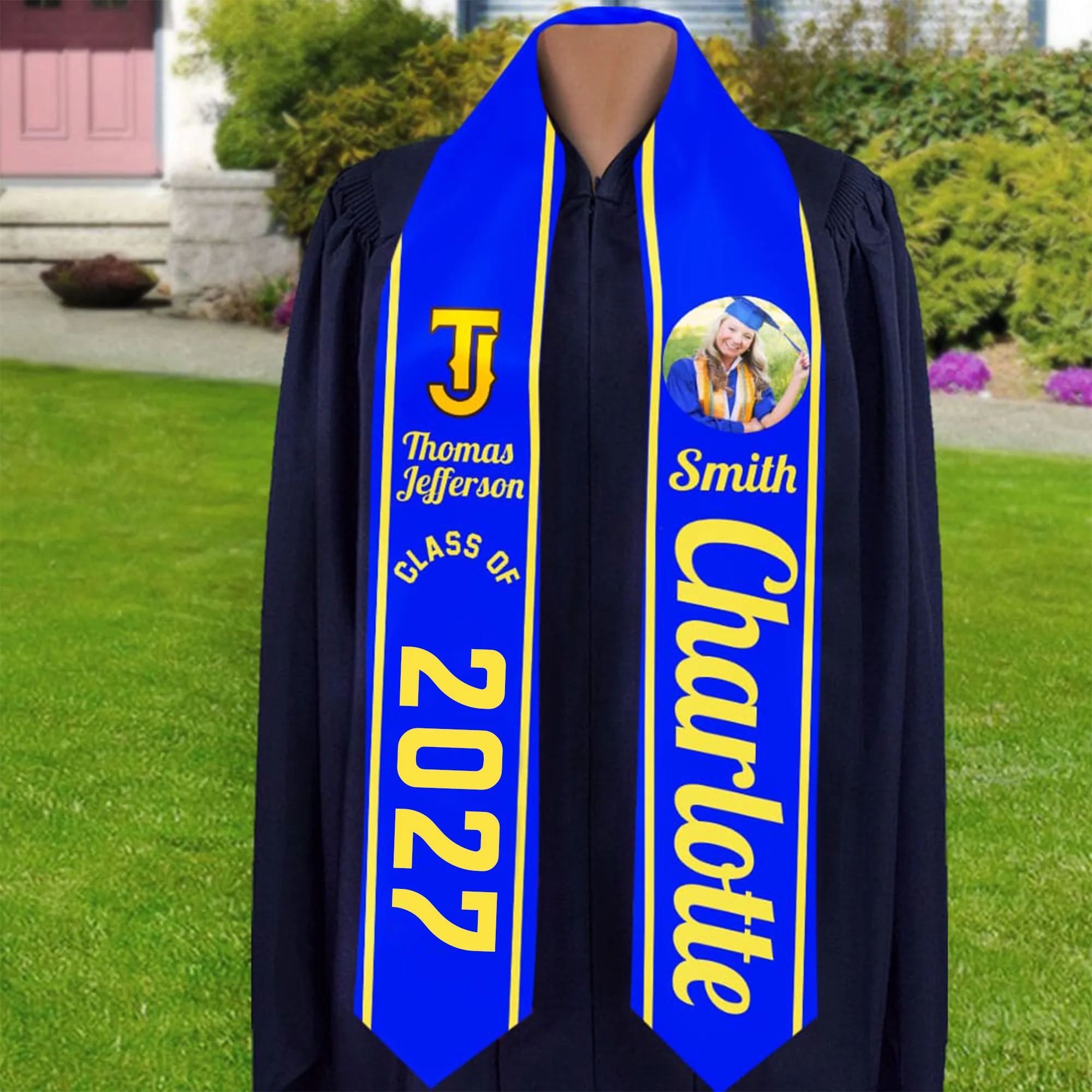 Graduation 2026 Stoles, Upload Photo, Custom Name and School TA29 LM32 890283 - Image 2