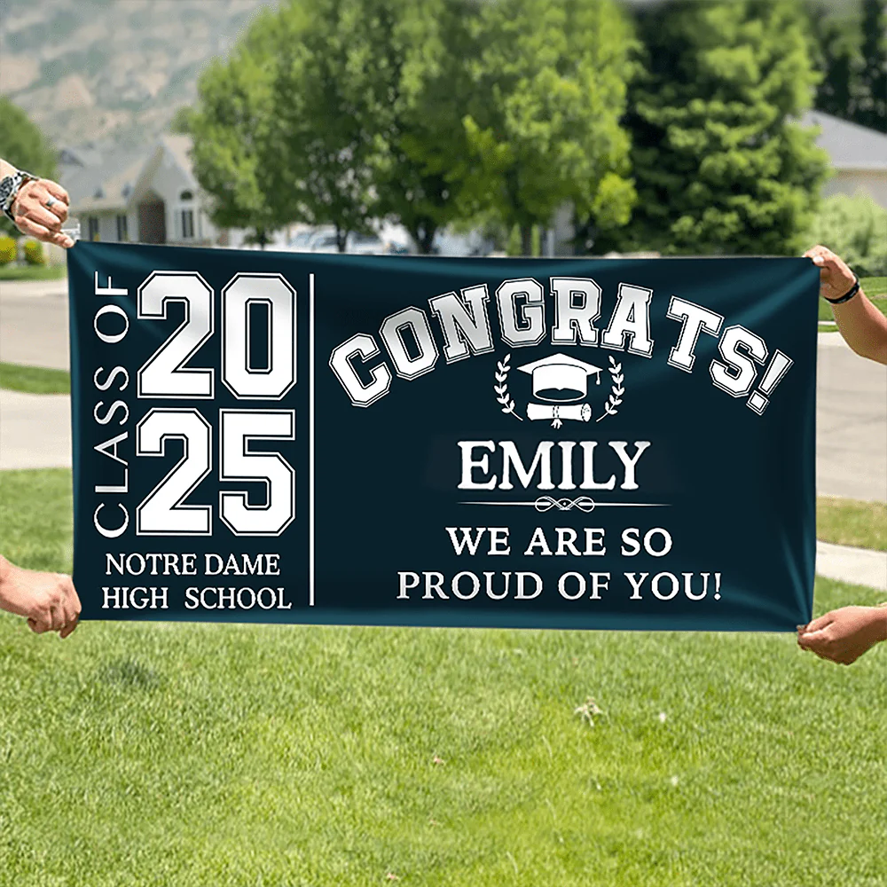 Congrats Class of 2026 Banner, Gift Idea Senior Graduation HN590 895072 - Image 4