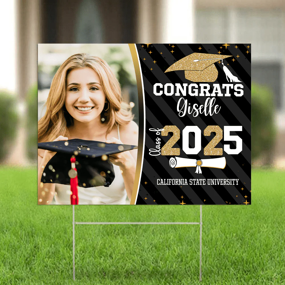 Congrats Class of 2026 Custom Image Yard Sign - Graduation Day, Senior Gift 889869 - Image 6