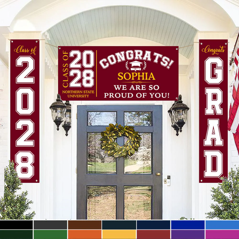 Congrats Class of 2026 Banner Combo 3 Pieces, Graduation Day, Senior Gift 890295 - Image 5