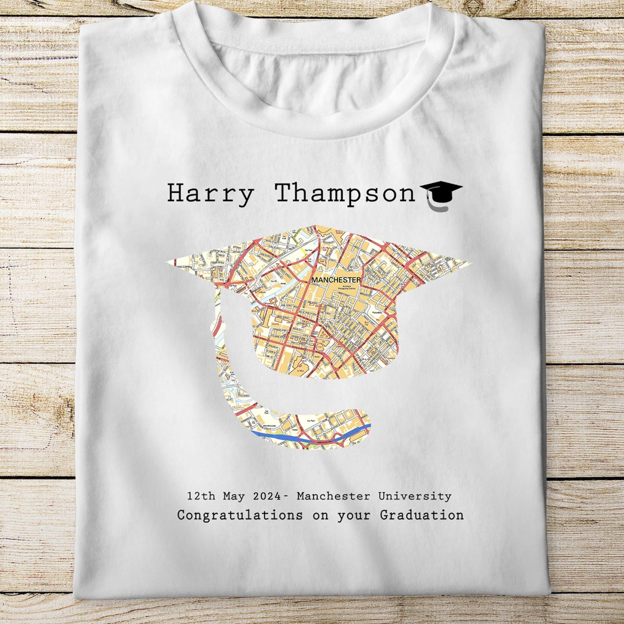 Graduation Map Personalised Shirt 890345 - Image 2