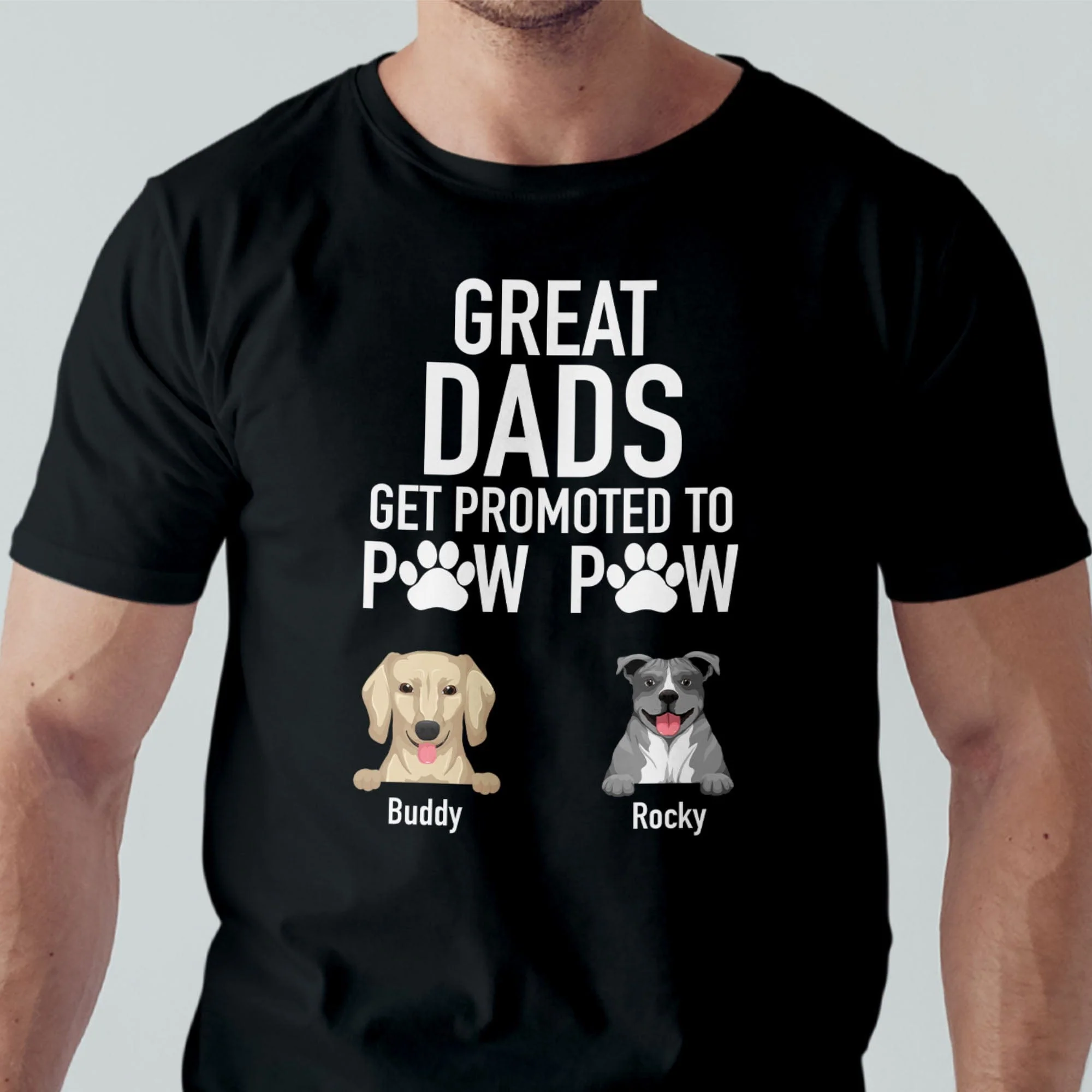 Great Dads Get Promoted To Paw Paw Dog Shirt C190 - Image 2