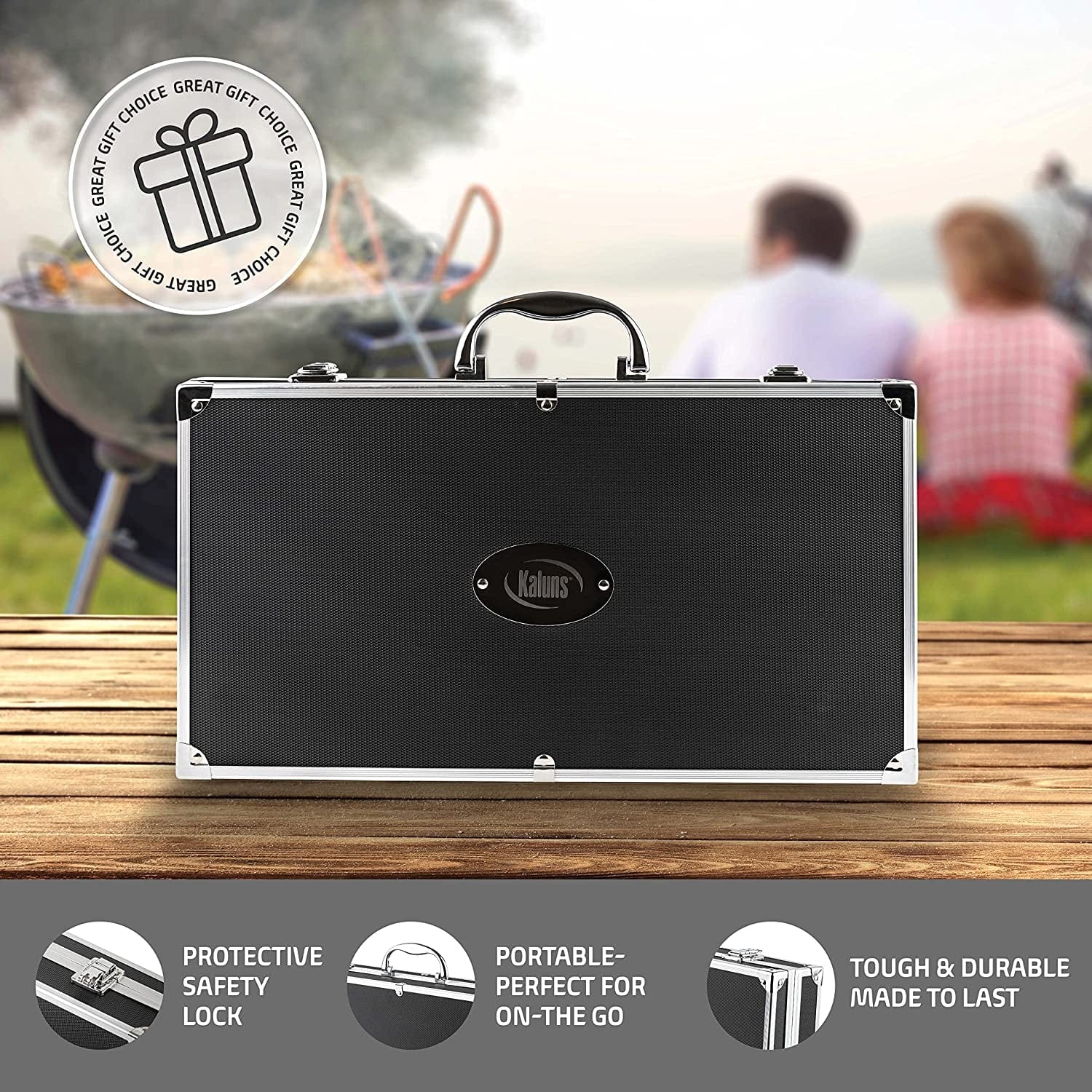 Grilling Accessories, Grill Tools, Fathers Day Grilling Gifts for Dad, Heavy Duty Stainless Steel Grill Set BBQ Grill Accessories for Outdoor Grill with Aluminum Case and Apron - Image 6