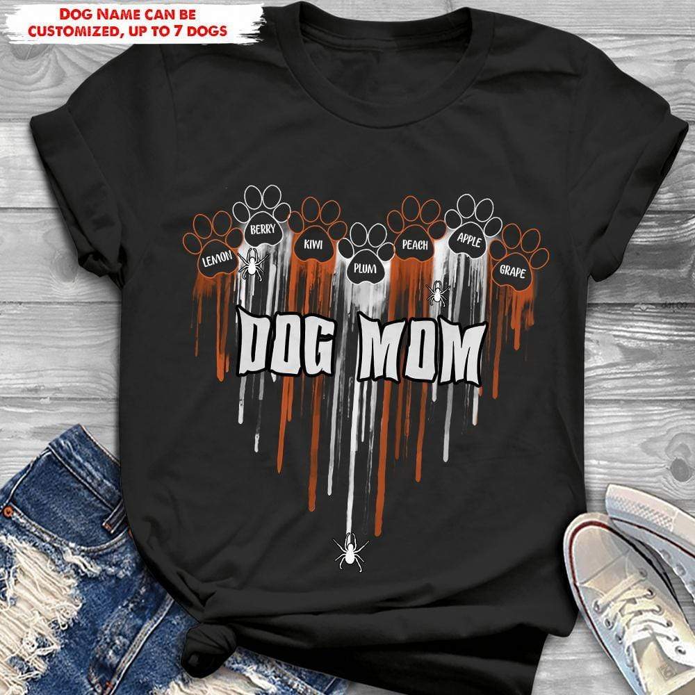 Halloween Dog Mom Paws Heart Dog Tshirt, HN590