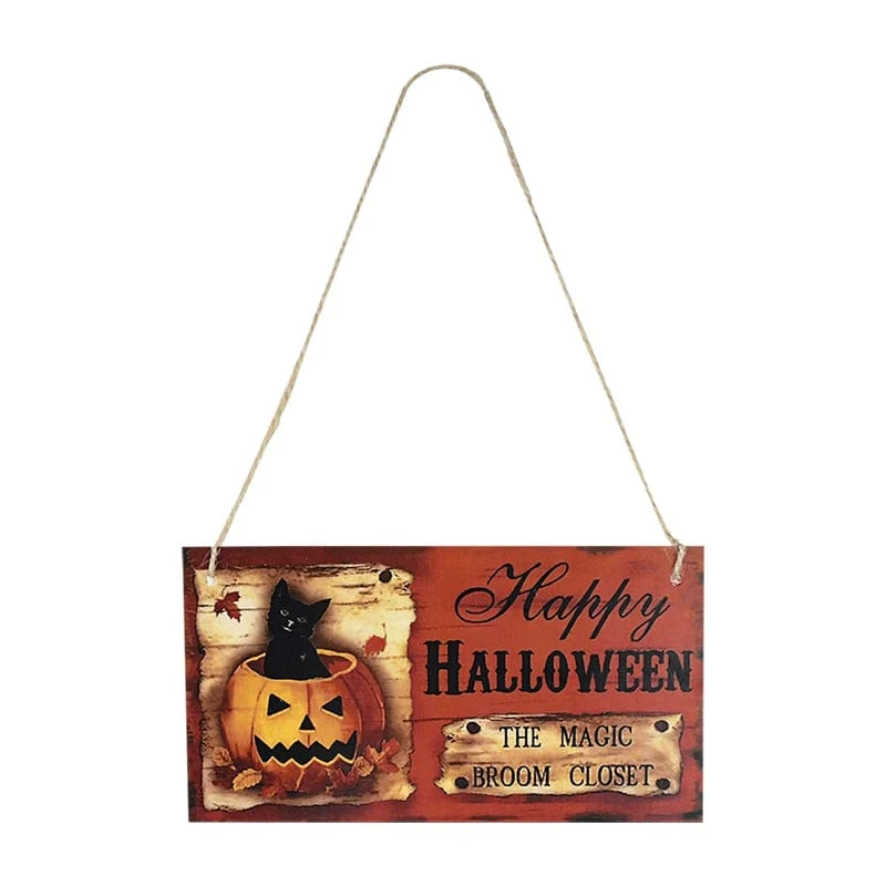 Halloween Home Door Wooden Hanging Signs - Image 8