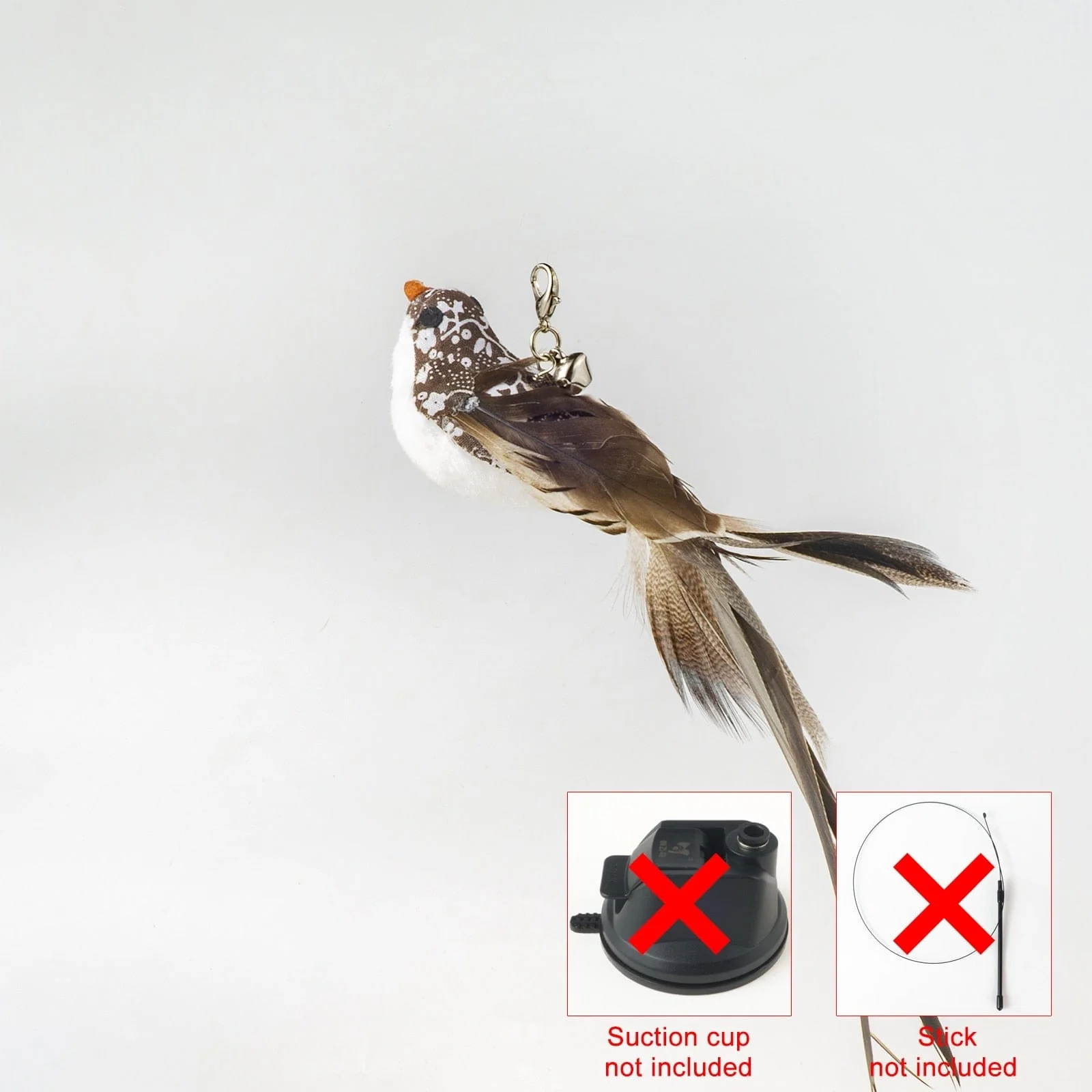 Handfree Bird/Feather Cat Wand with Bell Interactive Toys for Cats - Image 16
