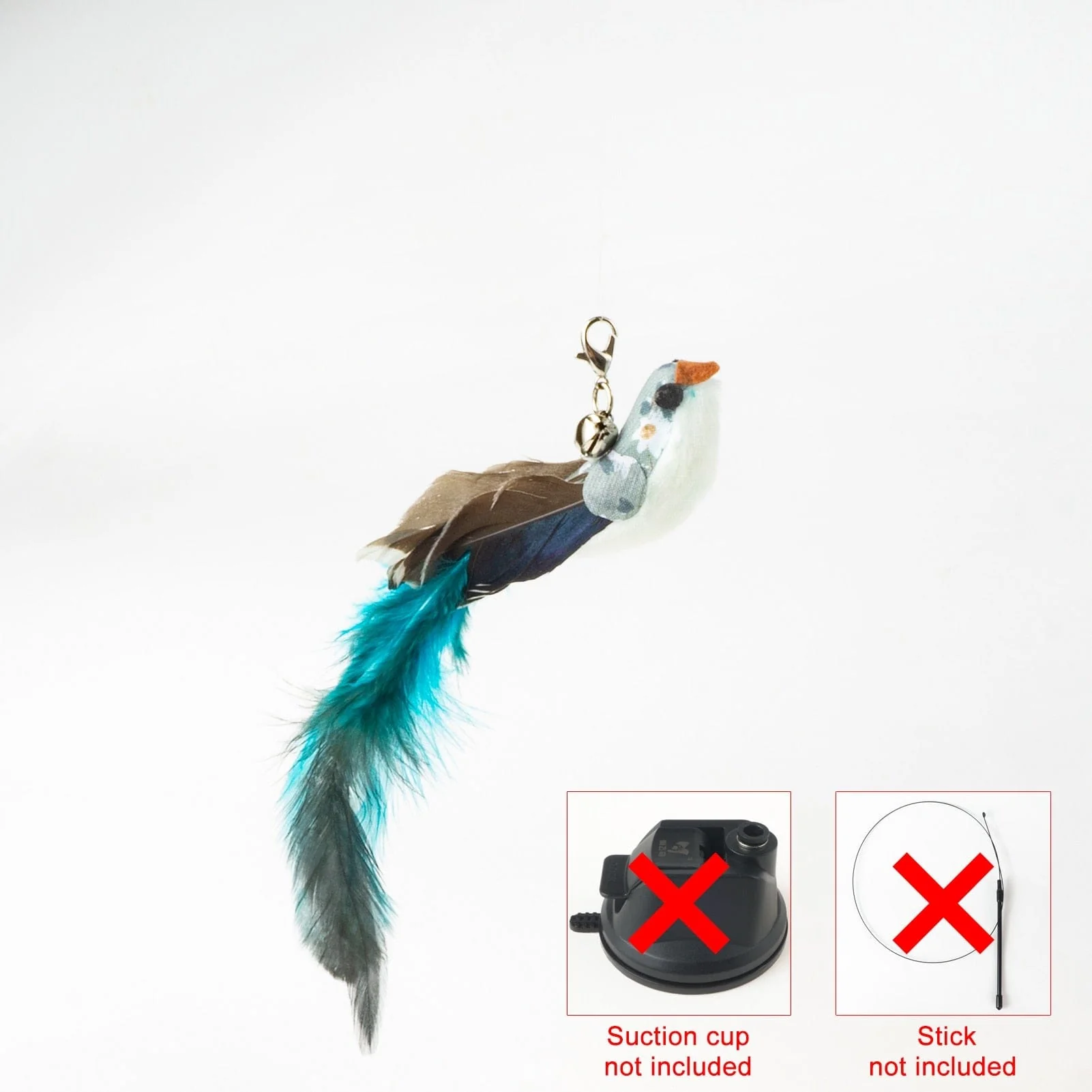 Handfree Bird/Feather Cat Wand with Bell Interactive Toys for Cats - Image 36