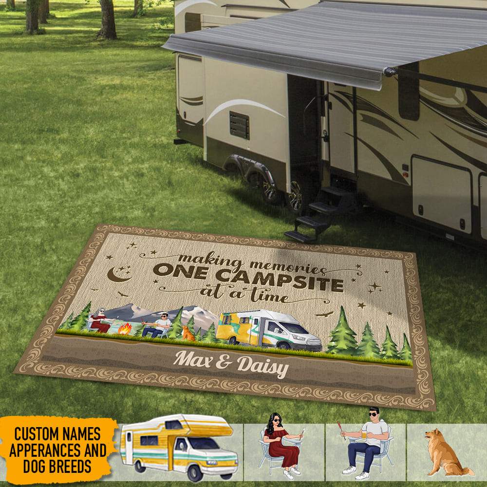 Making Memories One Campsite At A Time With Dog Camping Patio Rug, Patio Mat K228 891799