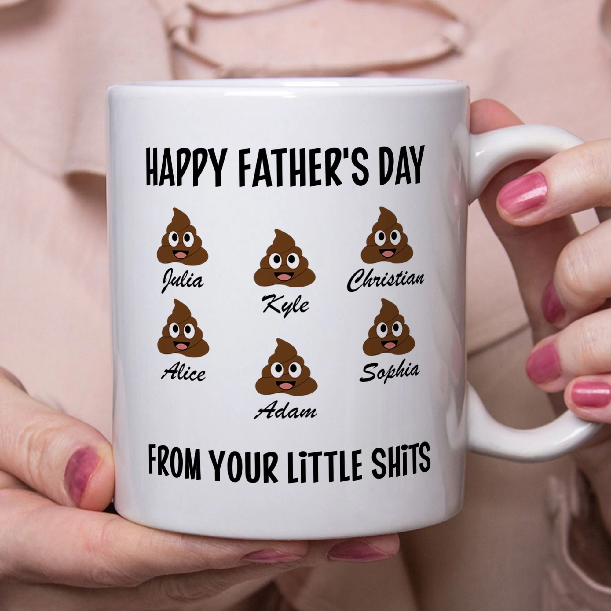 Happy Father's Day From Your Little Shits Custom Mug - Image 2
