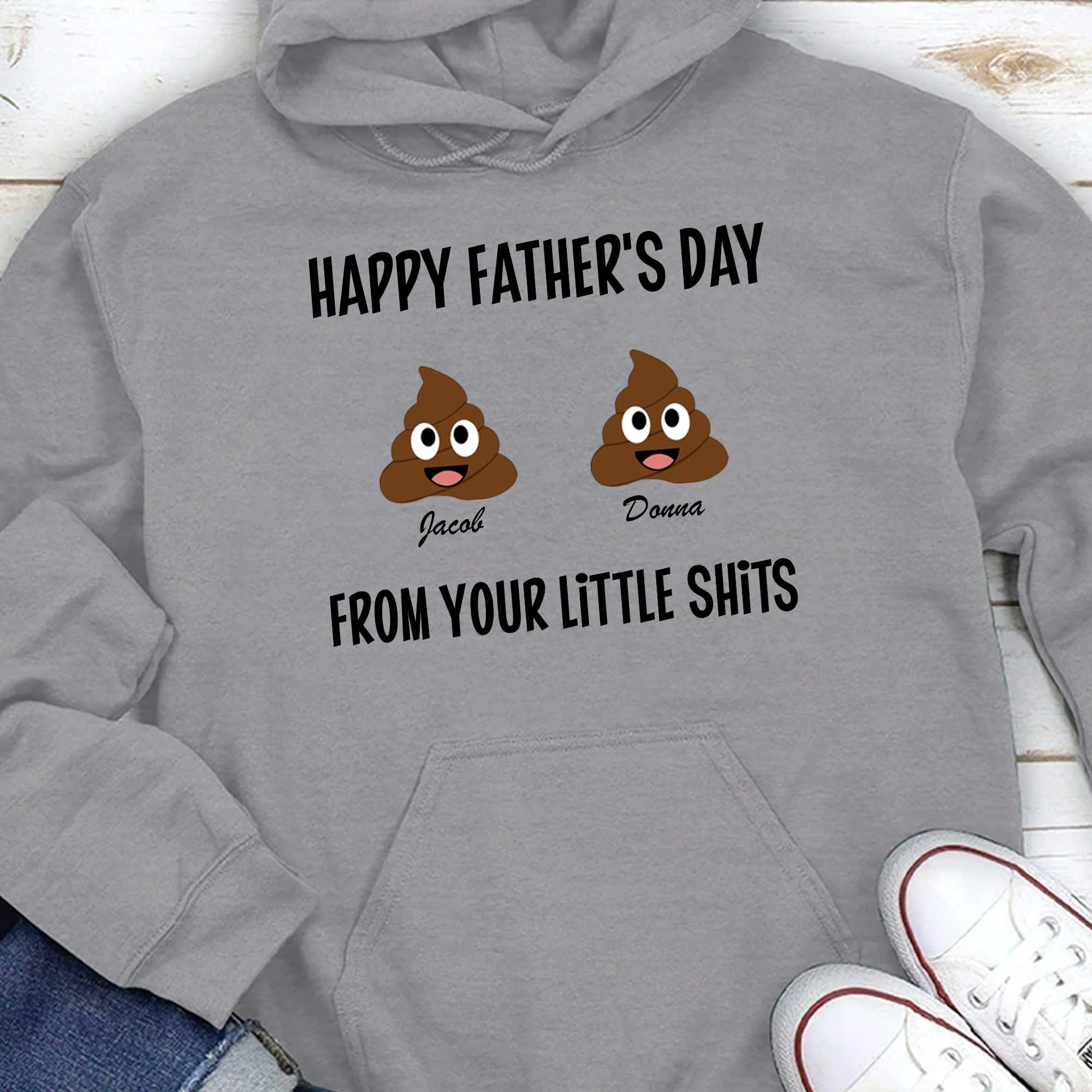 Happy Father's Day From Your Little Shits Personalized Custom Family Shirt C294 - Image 2