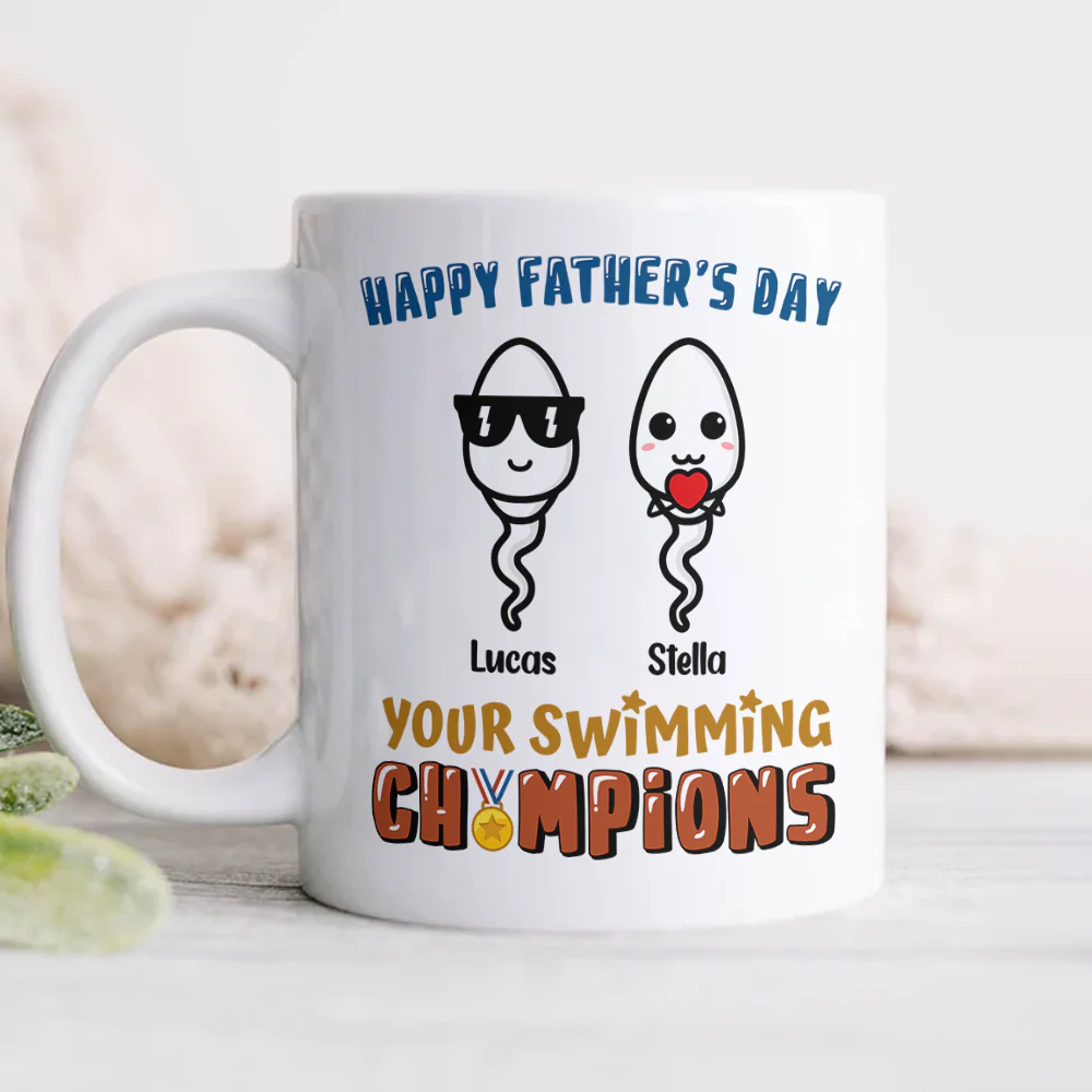 Happy Father's Day Your Swimming Champion Personalized White Mug Funny Father's Day Gift CH07 895360 - Image 4