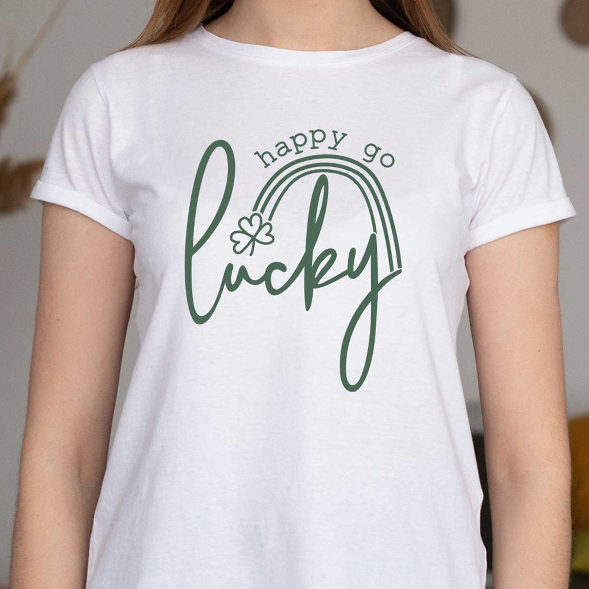 Happy Go Lucky St Patricks Day Custom Shirt - Image 3