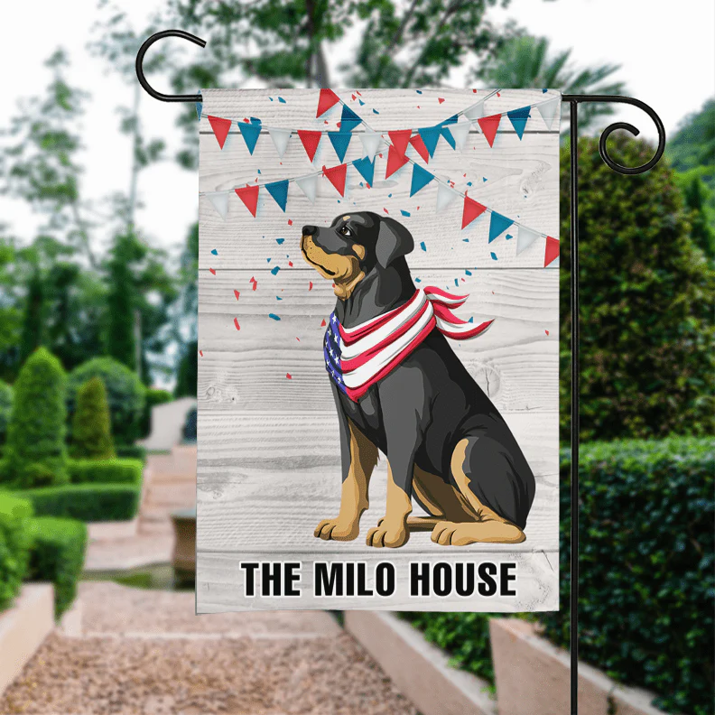 America Dog With Bright Background Dog Garden Flag - Image 4