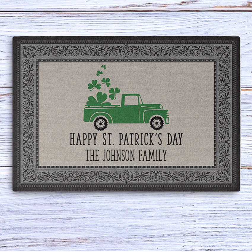 Happy St. Patrick's Day Personalized  Doormat