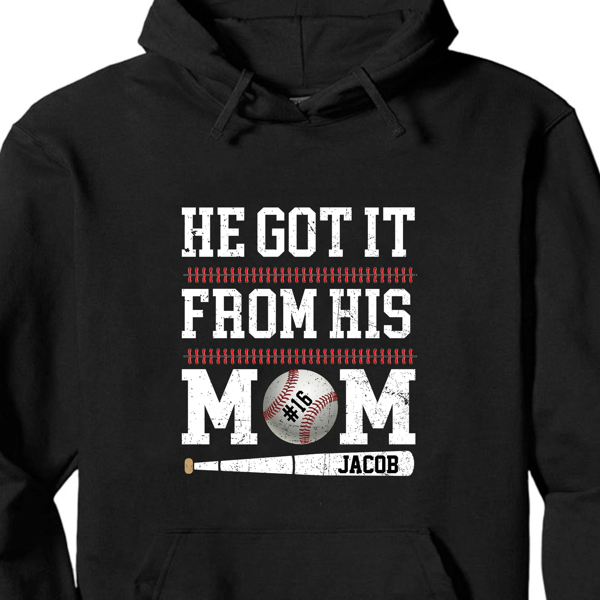 He Got It From His Mom Baseball Shirt Personalized Custom Baseball Shirt H516 - Image 3