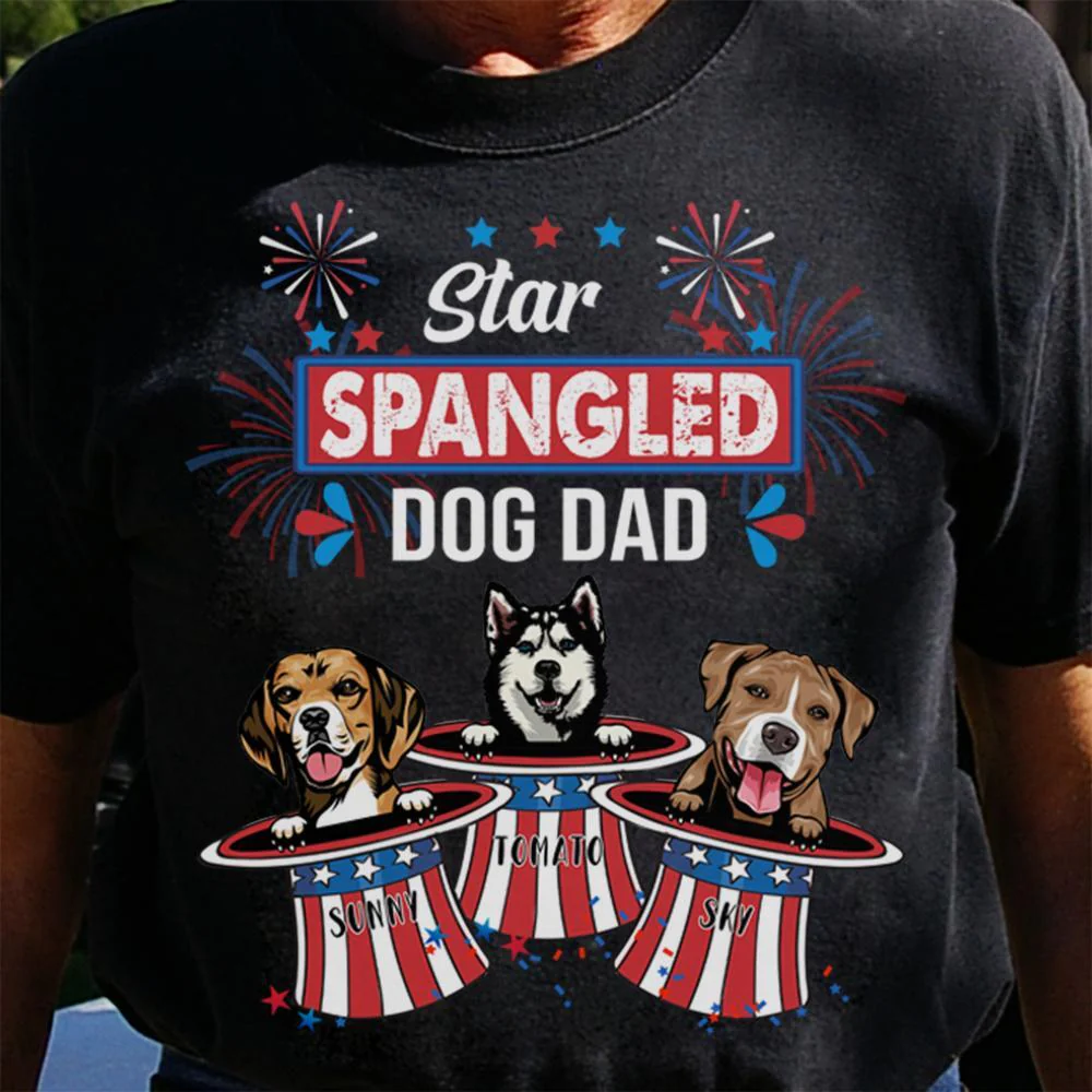 Star Spangled Dog Dad Shirt - Image 3