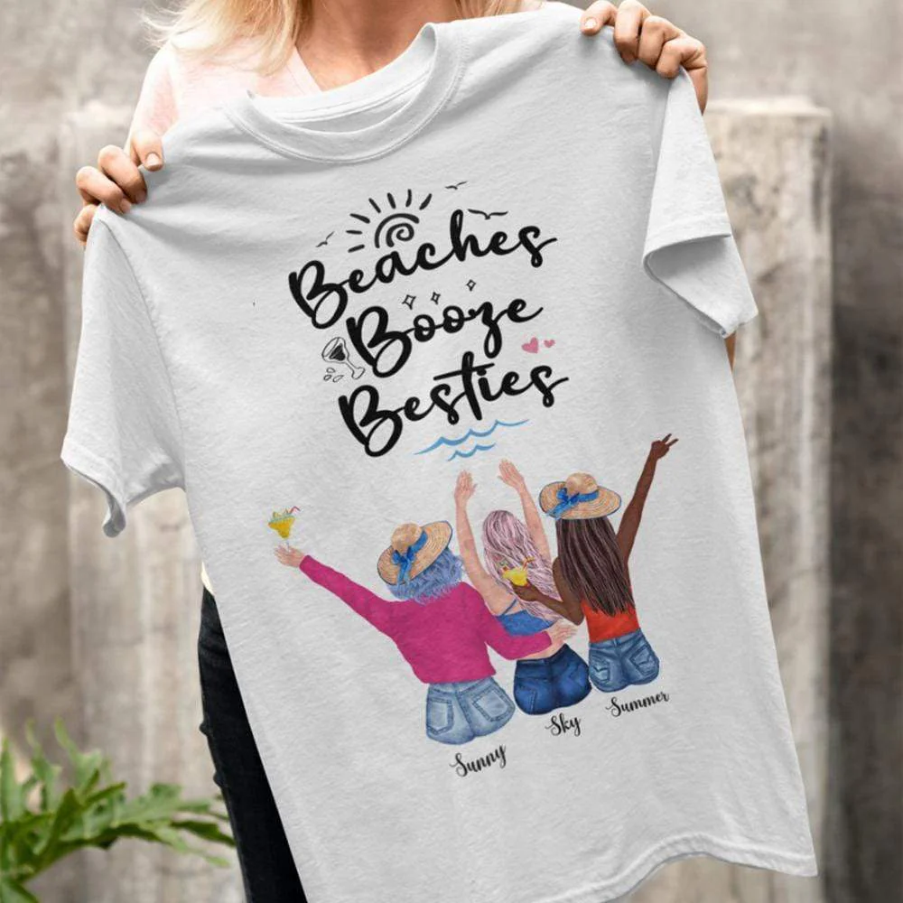 Beaches Booze Besties Best Friend Shirt - Image 4