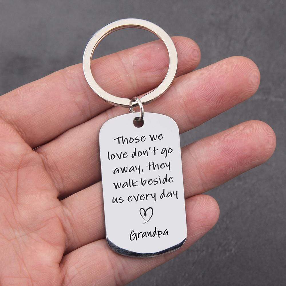 Those We Love Don't Go Away They Walk Beside Us Everyday Family Keychain - Image 3
