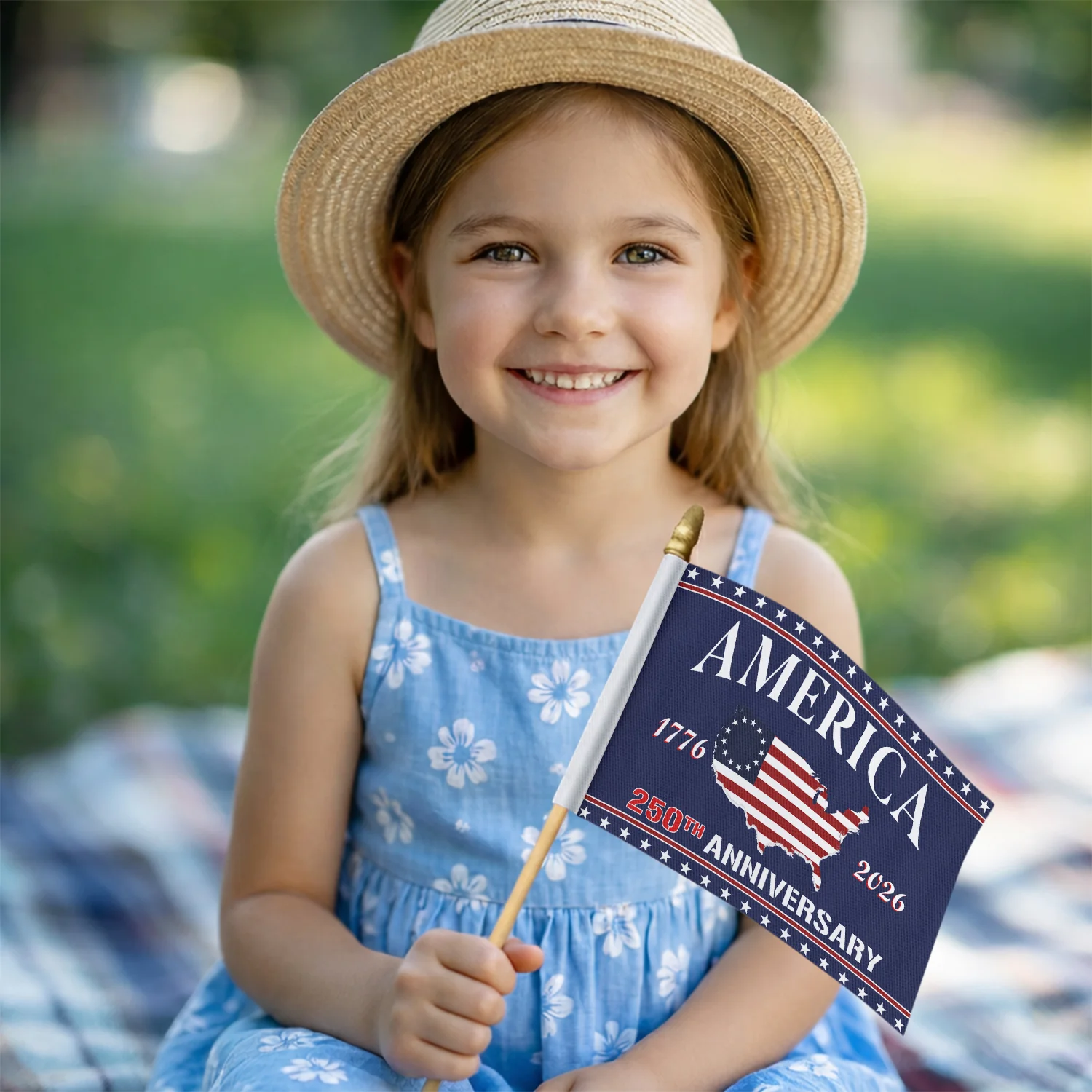 1776 - 2026 America 250th Anniversary Handheld Flag HA75 898850 - Image 2